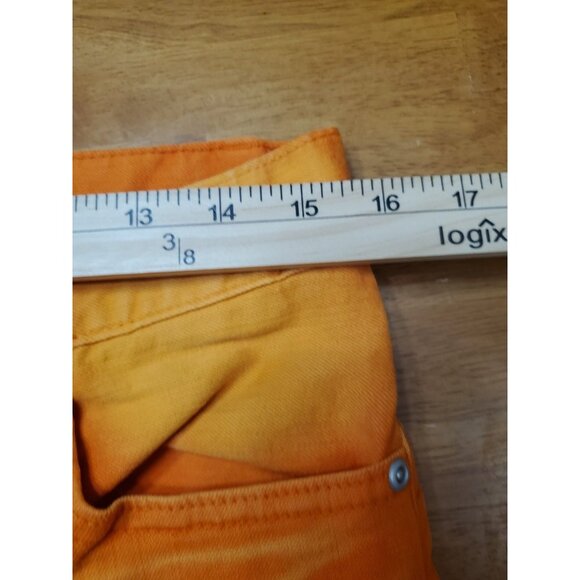 Homme Femme Jeans Size 32 Orange Unisex Couples Modern Stretch Denim Pants - Picture 6 of 13